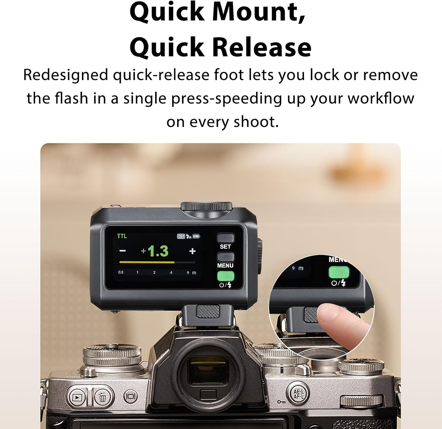 Godox Mini It30Pro S It30 Pro S for Sony TTL Flashlight Wireless Touch Screen Portable Flashlight HSS 1/8000 Second Compatible with Mirrorless Cameras External Flash Compatible for Sony image number 2