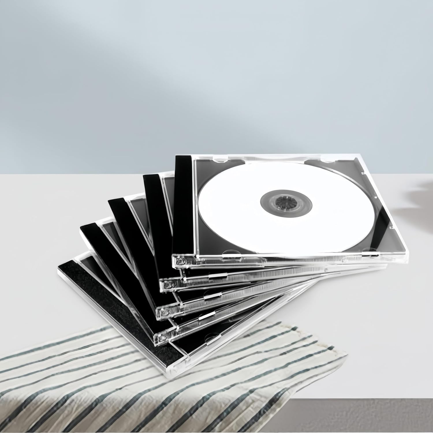 10 Pack 10.4Mm Standard Clear CD Jewel Case,Double Disc Holder with Inserts Clips,Stylish and Functional CD Storage Boxes. image number 3