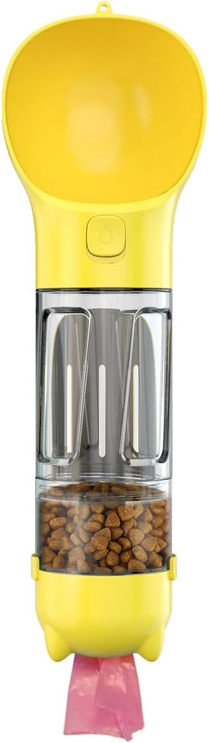 AIMALL 1PC 300ML Pet Travel Water Bottle, Portable Dog Water Cup with Poop Shovel, Dog Food Storage, Garbage Bag Holder, One-Handed Operation, Leakproof, 12.8In/32.5Cm - Green image number 5