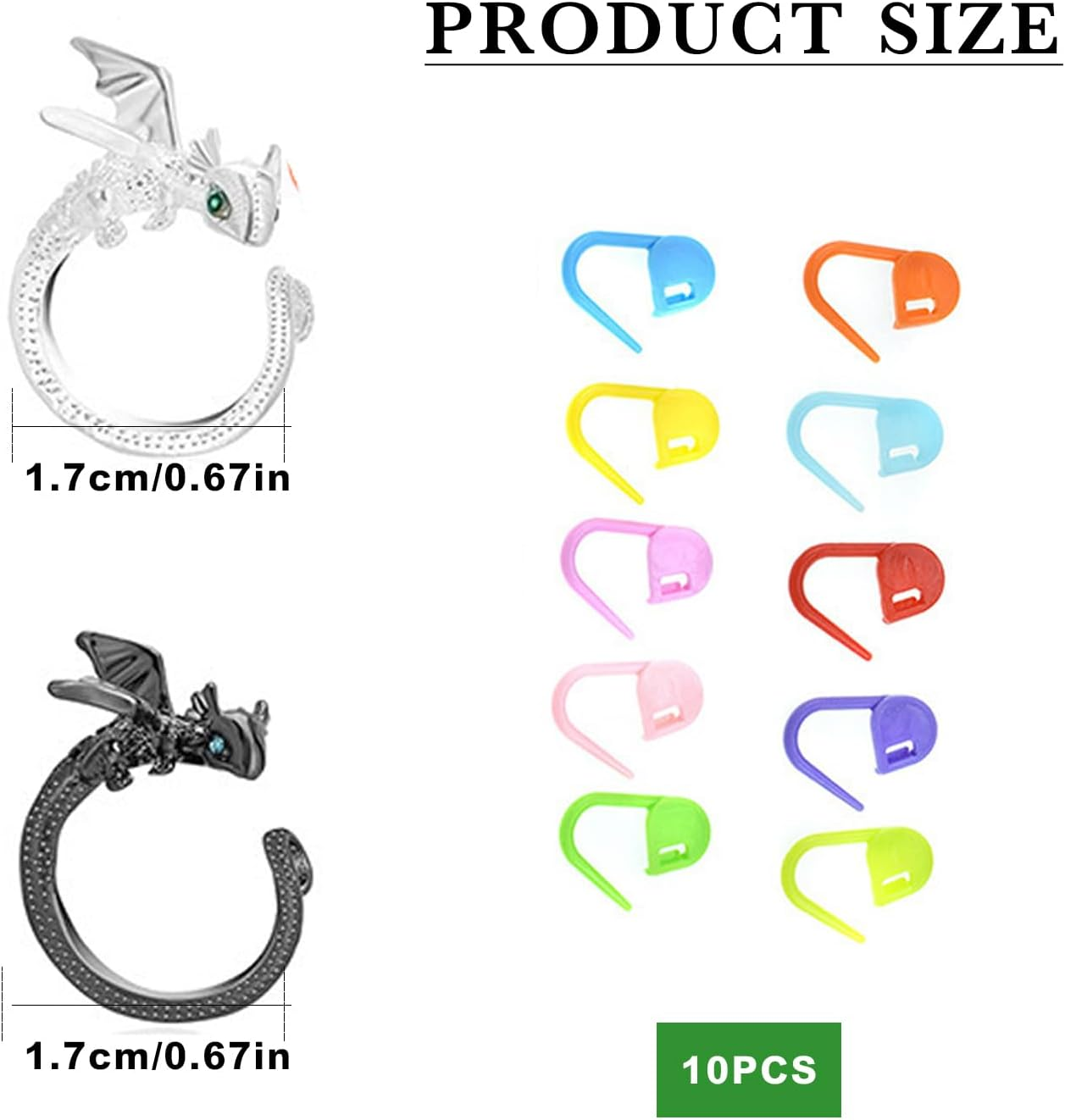 20PCS Crochet Ring & Stitch Markers Kits, Crochet Accessories and Gadgets, 10 Adjustable Tension Rings for Crocheting,Yarn Guide Rings for Crocheting, Knitting Ring,Metal Spiral Stitch Markers