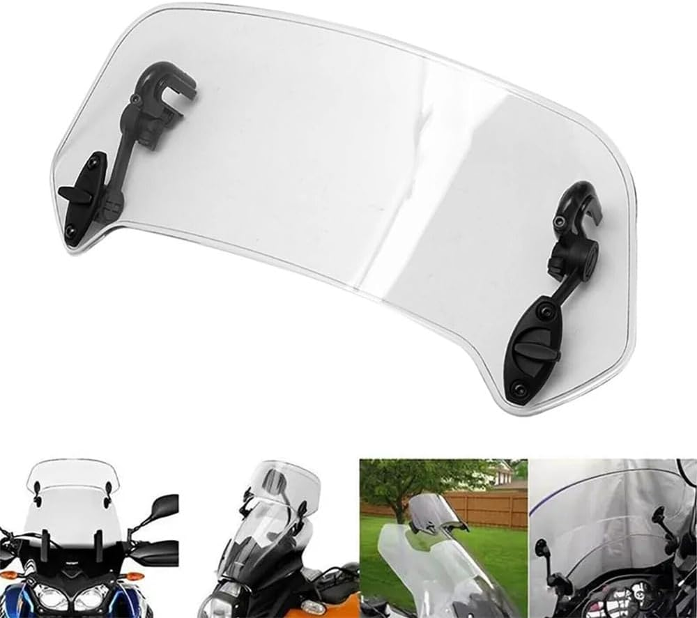 Motorcycle Motorbike Clip on Windshield Wind Screen Deflector Extension Spoiler