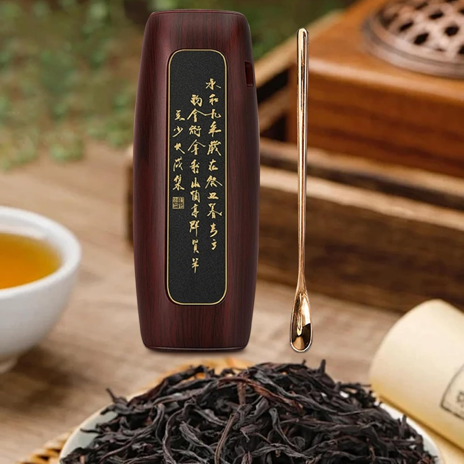 Loose Leaf Tea Scale | Rechargeable Gram Scale 0.1G Precision | 500G Weighing Tool Tea Coffee Measuring Device for Lounge Store Office Household Baking Home - Black Walnut image number 6