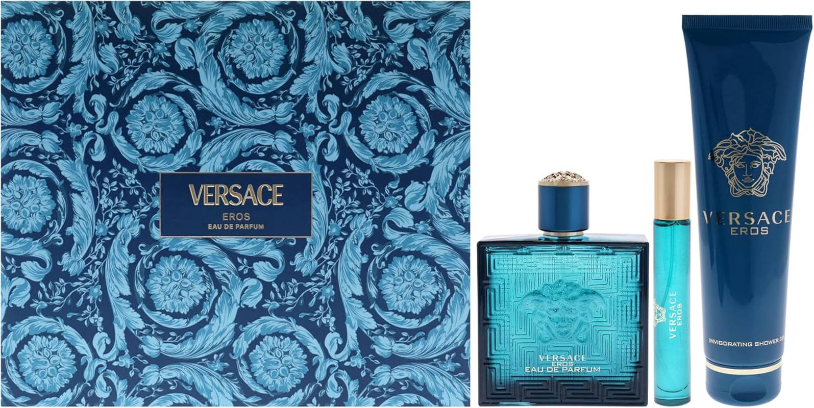 Versace Eros by Versace for Men - 3 Pc Gift Set 3.4Oz EDP Spray, 0.3Oz EDP Spray, 5Oz Shower Gel image number 2