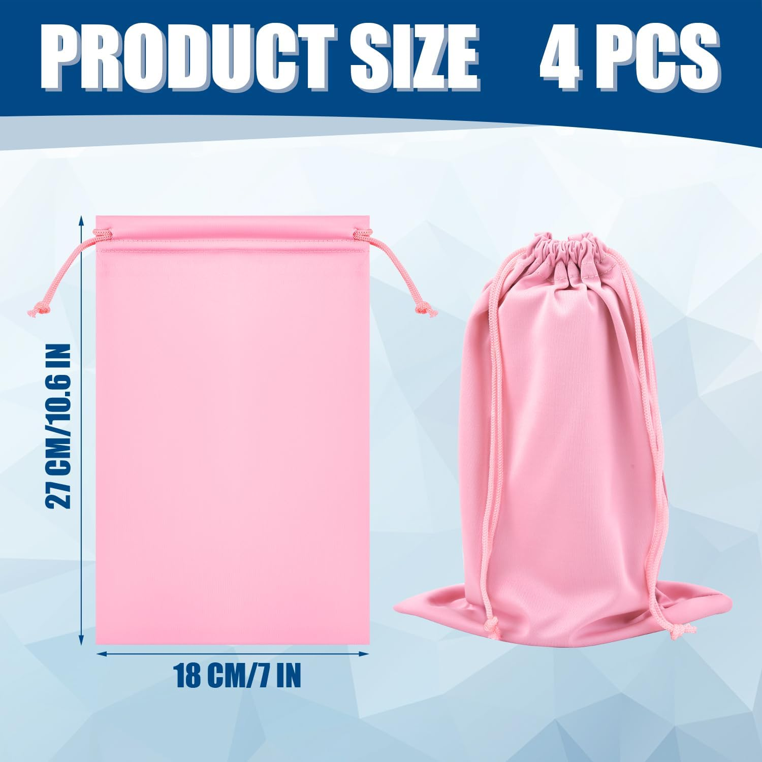 PEUTIER 4Pcs Ski Goggle Cover Bags, 10.6X7.1 Inch Snow Goggle Pouch Case with Drawstring Eyeglasses Lens Storage Accessories image number 1