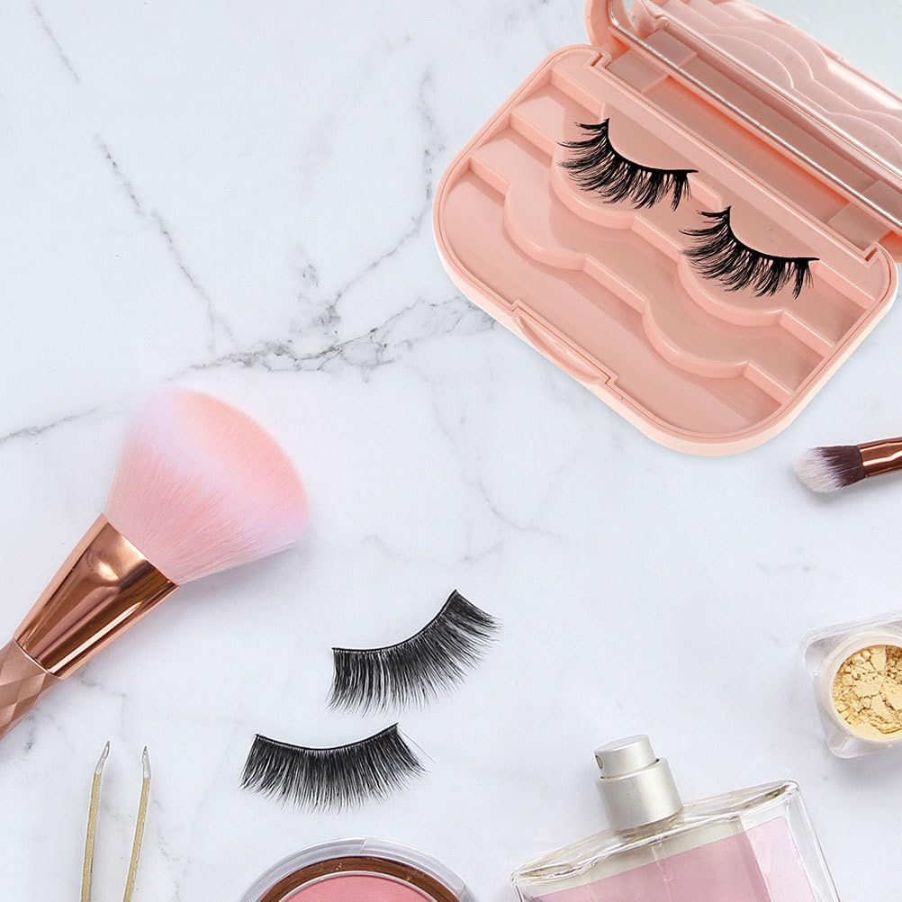 NOLITOY False Eyelashes Storage Box, 2Pcs Eyelash Container Cases Display Holder Box Makeup Organiser for Travel Cosmetic Storage Lightweight and Portable Eyelash Holders image number 1