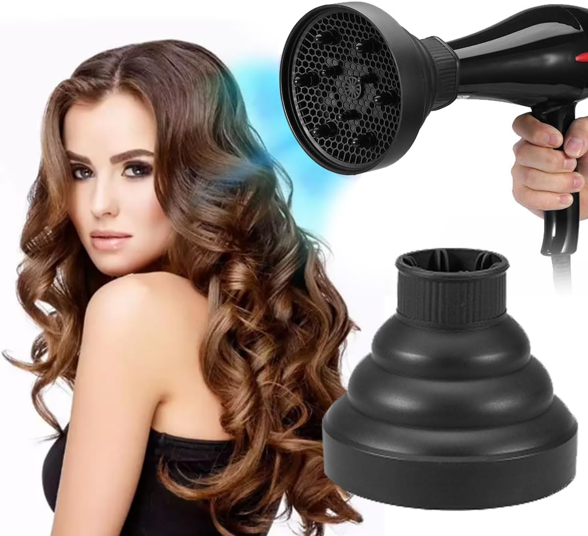 Diffuser Hair Universal, Diffuser Attachment Curls Hair, Diffuser Hair Dryer Portable, Diffuser Hair Dryer Attachment, Diffuser Attachment Silicone, Hair Dryer Diffuser, Foldable Hair Dryer Attachment image number 5