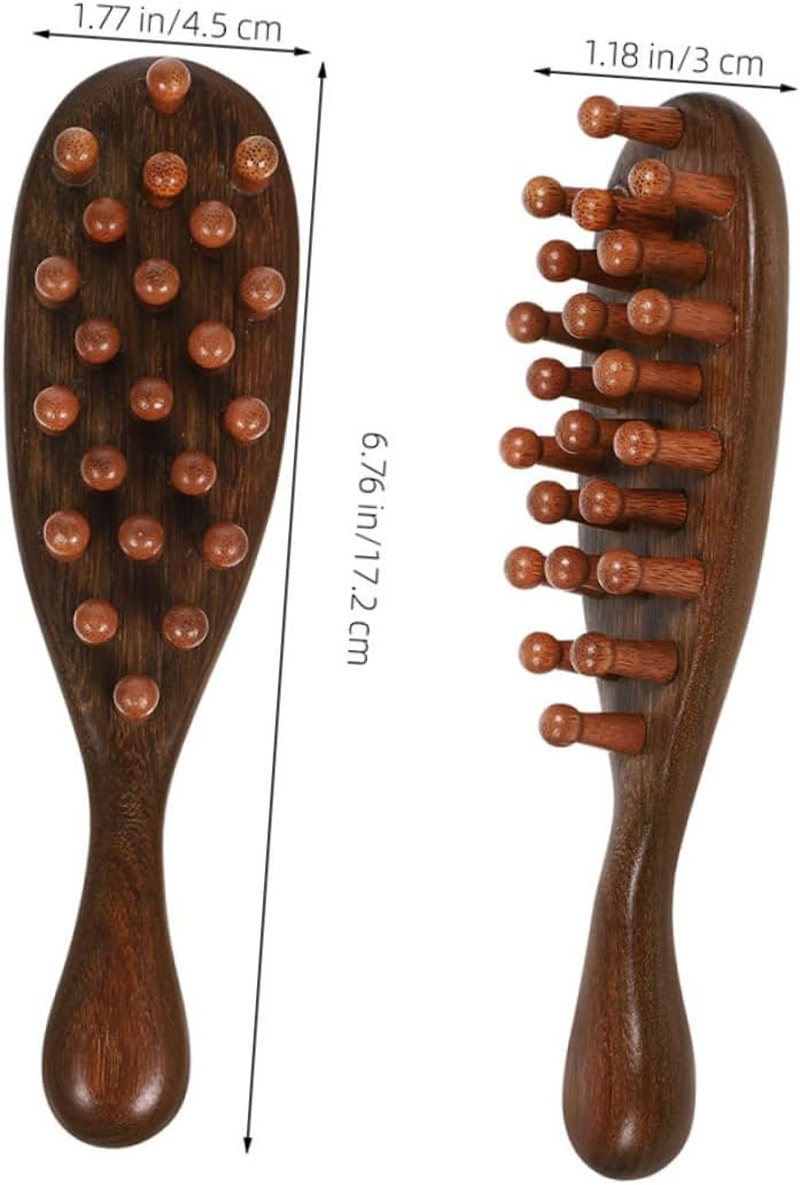 LIFKOME 2Pcs Scalp Massaging Brush Wide Tooth Comb for Dandruff Natural Hair Styling Tool Scalp Scrubber for Relaxation image number 2