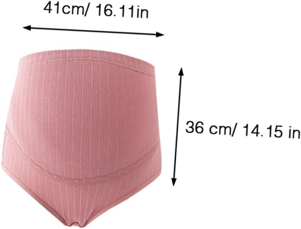 3Pcs XL High Waist Cotton Maternity Panties Splice Stomach Lift Adjustable Nursing Underwear for Pregnant Women in Pale Skin Blackish Green and Dusty Red Soft Breathable Stretchy