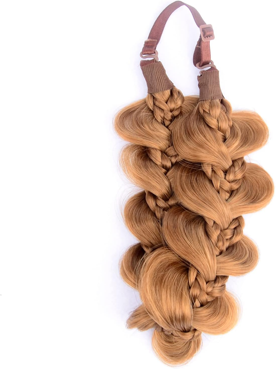 Gledola Bridal Hair Accessories, Wide Kinky Fishtail Braided Braids, Headband, Braided Synthetic Hair, Elastic Stretch, for Women, Bride (Strawberry Blonde) image number 1