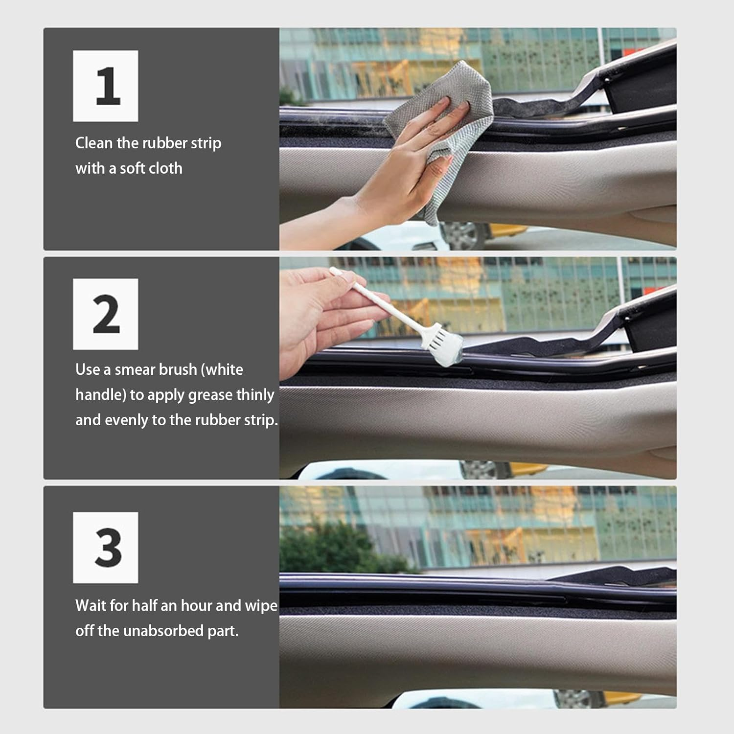 Automotive Grease - Automotive Rubber Strip Lubrication - 50Ml Multifunctional Rubber Strip Lubricating Grease for Car Door and Sunroof, Efficient Vehicle Rubber Strip Lubricant Grease image number 2