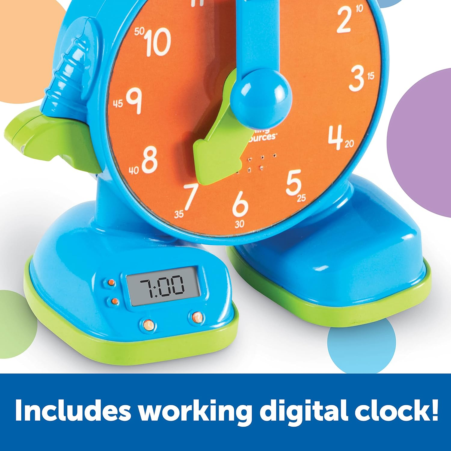 Learning Resources Tock the Learning Clock - 1 Piece, Ages 3+ Educational Talking and Teaching Clock, Toy Clock for Toddlers, Educational Toys for Kids