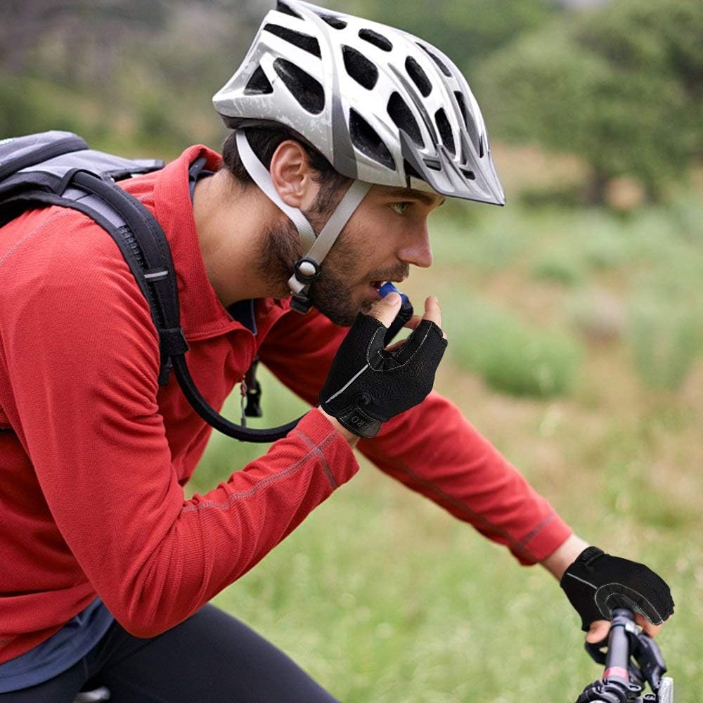 OZERO Fingerless Cycling Gloves for Men Women Silicone Anti-Slip and Shock-Absorbing Mountain Bike Gloves, Breathable Half Finger Gym Glove for MTB, Workout, Riding, Motorcycles image number 1