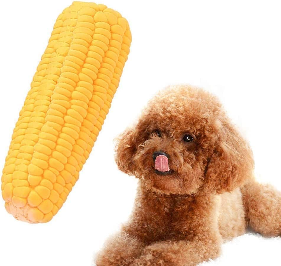 Hehglng Pet Dog Puppy Latex Corn Shape Squeaky Bite-Resistant Interactive Play Chew Toy Pet Supplies,Dog Chew Toys Corn Squeaky Toys Aggressive Chewers for Small/Medium/Large image number 5