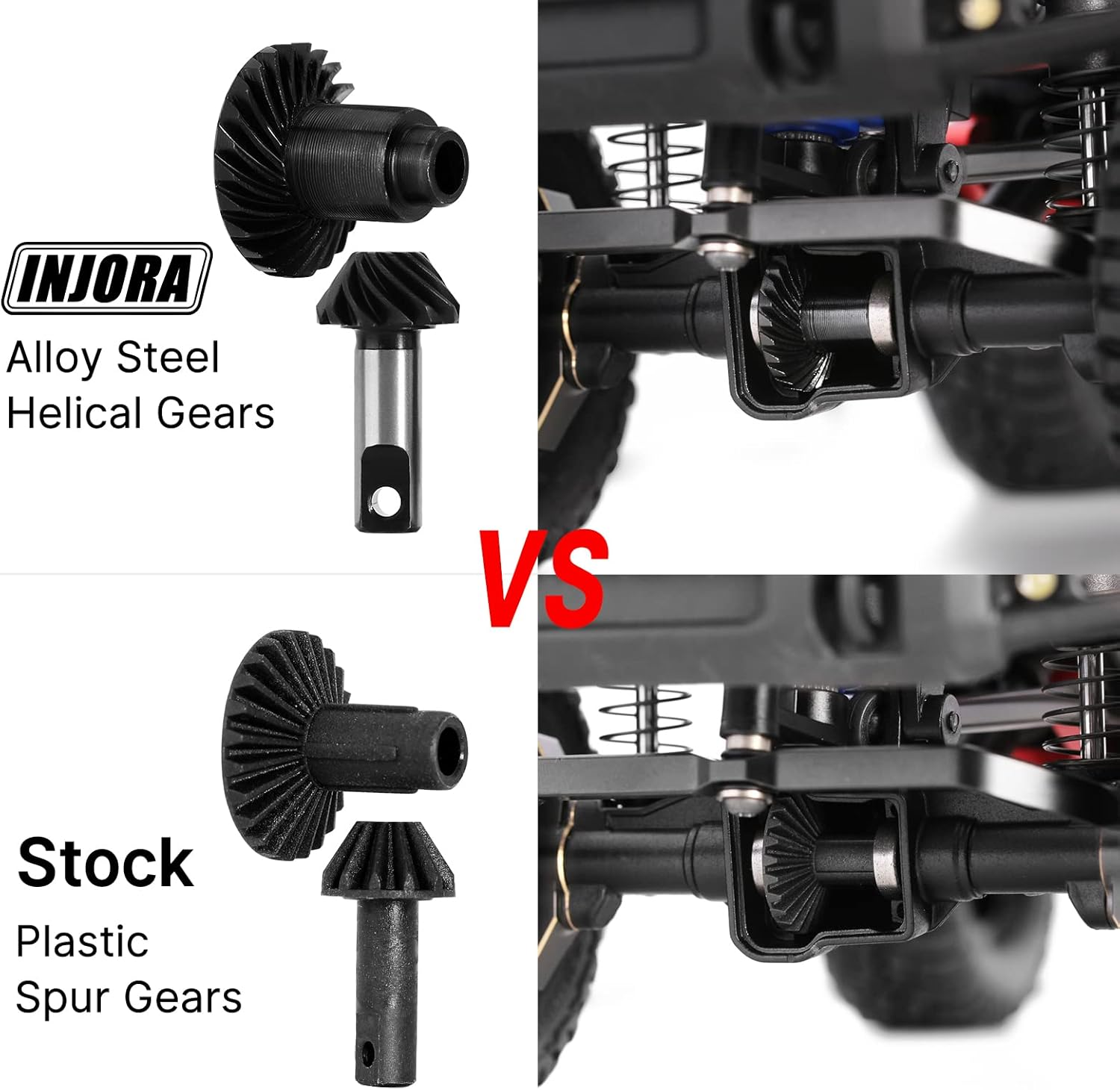 INJORA 24T/12T Alloy Steel Helical Gear Set for 1/18 TRX4M Front Rear Axles(2Pcs) image number 6