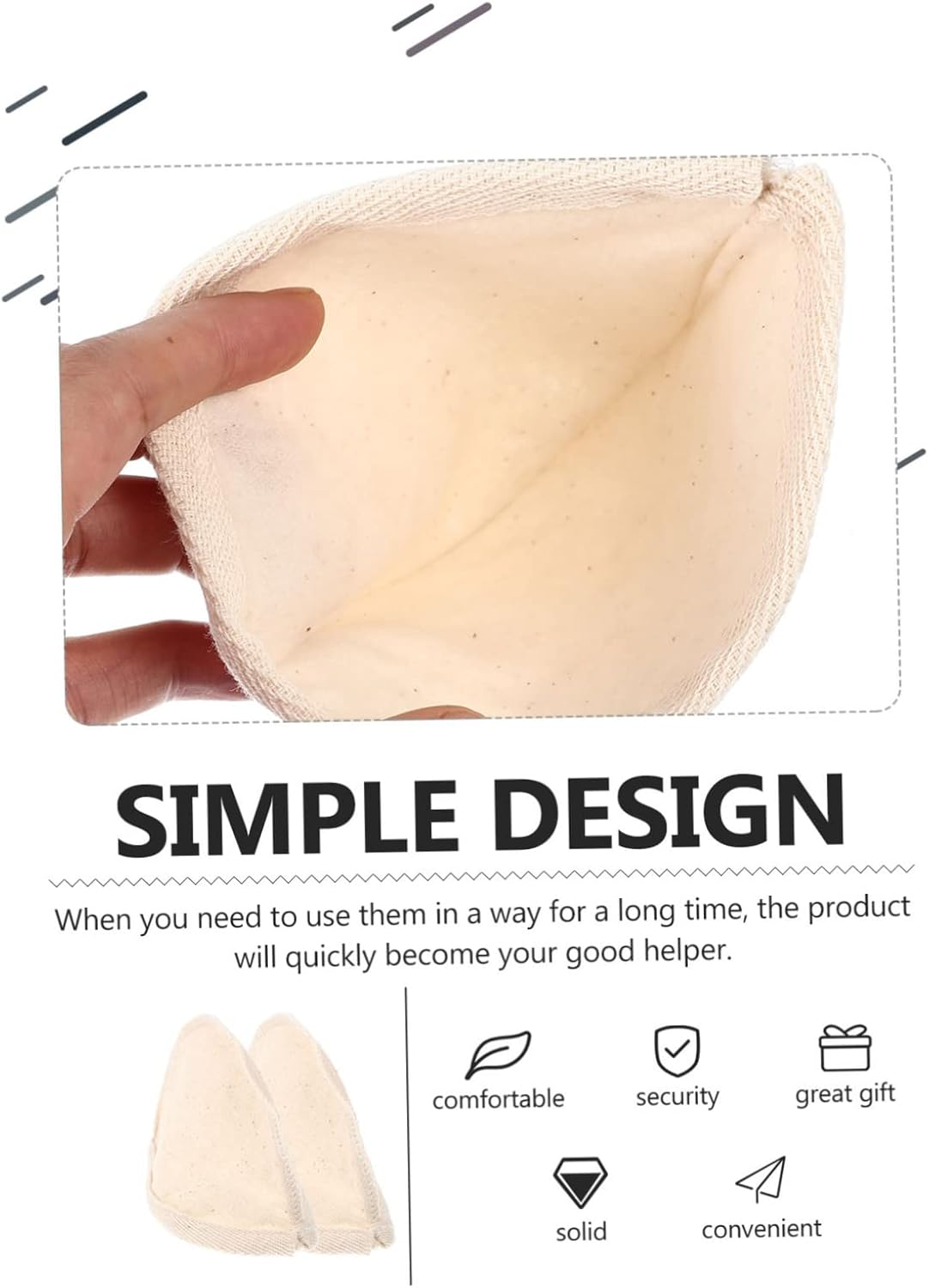 Amosfun 2Pcs Cotton Filter Bag Coffee Filter Bag Reusable Filter Bag Tea Filter Bag Cotton Filter Pouch image number 2