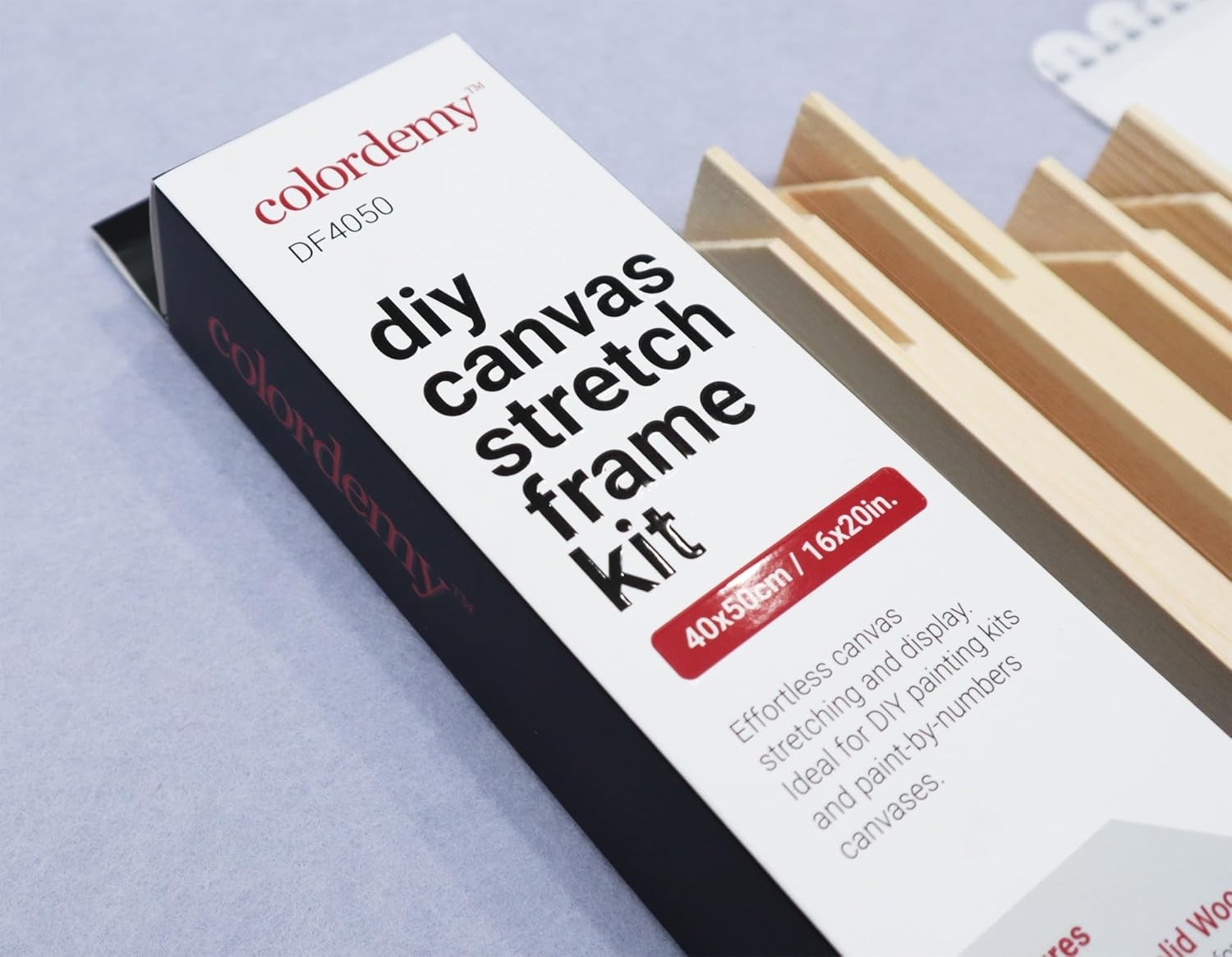 Colordemy DIY Canvas Stretch Frame Kit - 40X50Cm with 2X40Cm & 2X50Cm Stretcher Bars, Ideal for Paint by Numbers Canvas Stretching image number 4