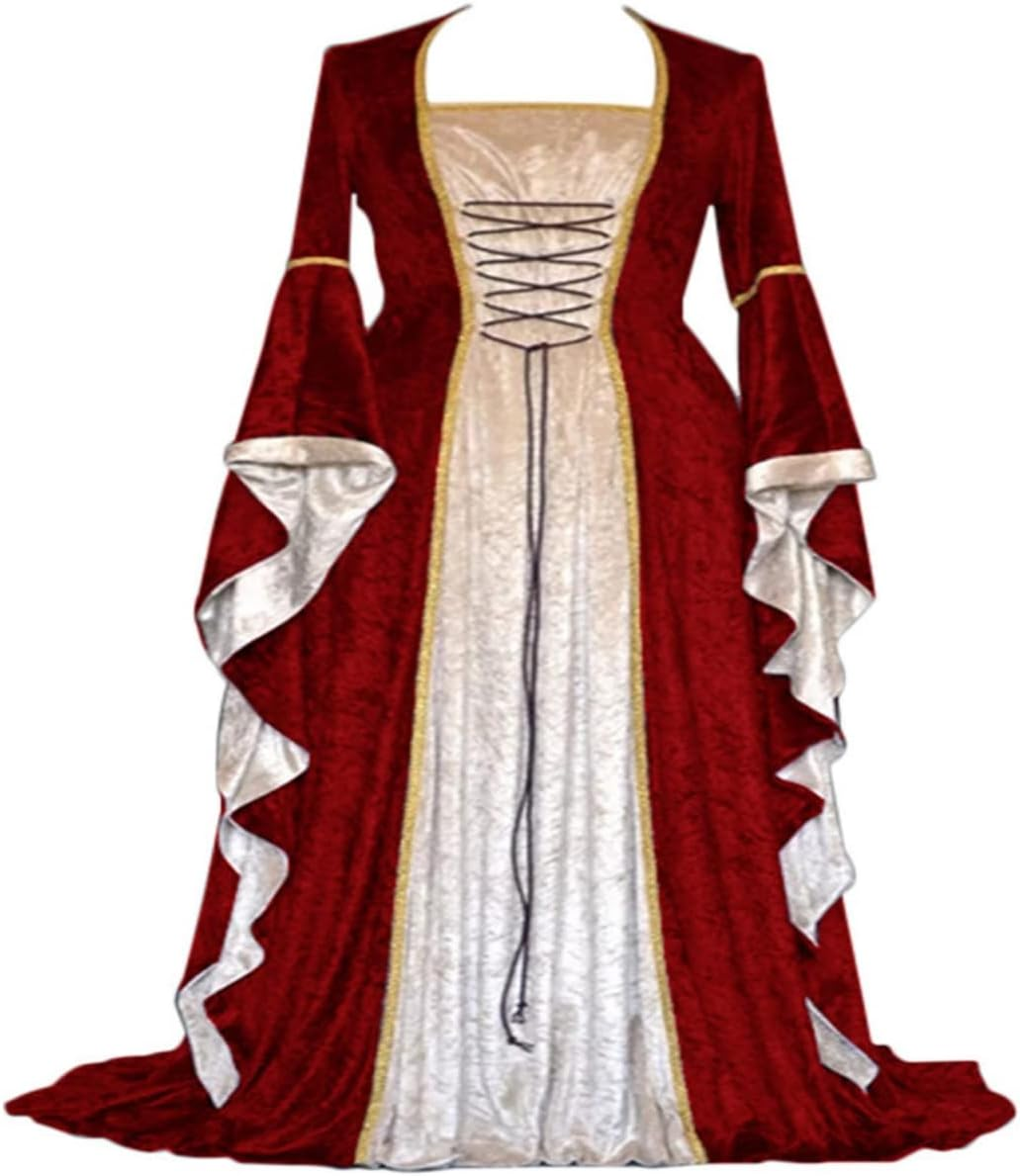 Costume Bay Womens Medieval Gothic Renaissance Gown Velvet Witch Wench Victorian Dress Costume Cosplay Dress up Party Costume image number 5
