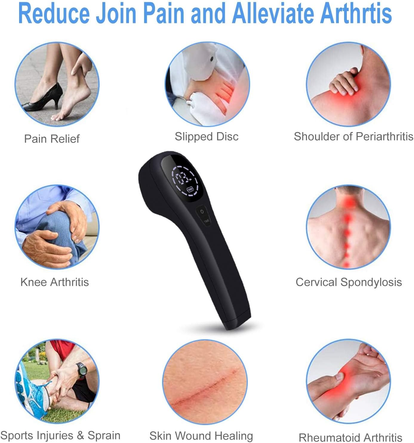 Red Light Therapy Device,Portable Handheld Cold aser Therapy Device Machine for Joint & Muscle Pain Relief with 808Nm&650Nm,Anti-Aging- Skin Tightening,Infrared ight Therapy for Dogs,Cats&Horses image number 4