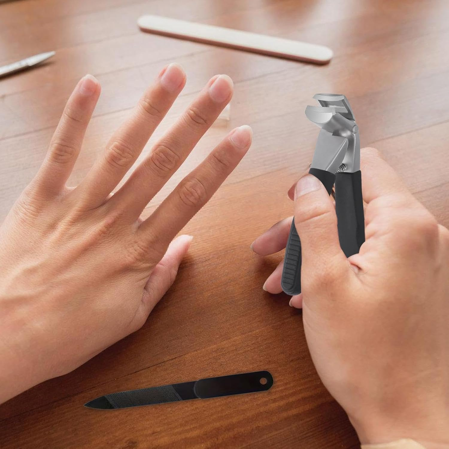 Nail Cutters Set - Wide Opening Nail Cutter with Nail File,3X Heavy Duty Pointed Nail Cutters, Stainless Steel Nail Tools for Men, Women image number 2