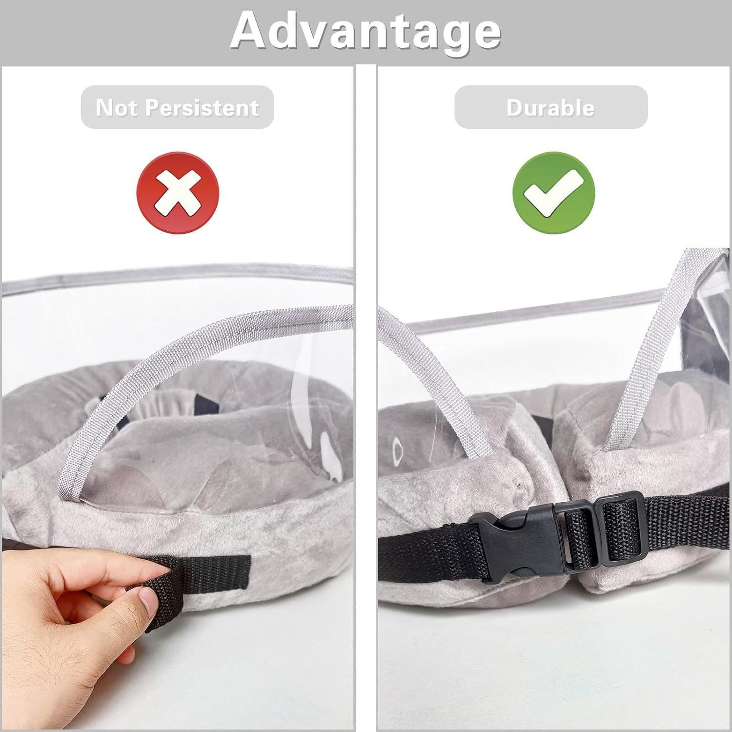 Winmany Inflatable Collar for Dogs Cats Protective Cone Recovery Neck Collar after Surgery Neutering Adjustable Pet Donut Collar with Baffle Prevent from Biting and Scratching (M, Blue) image number 5