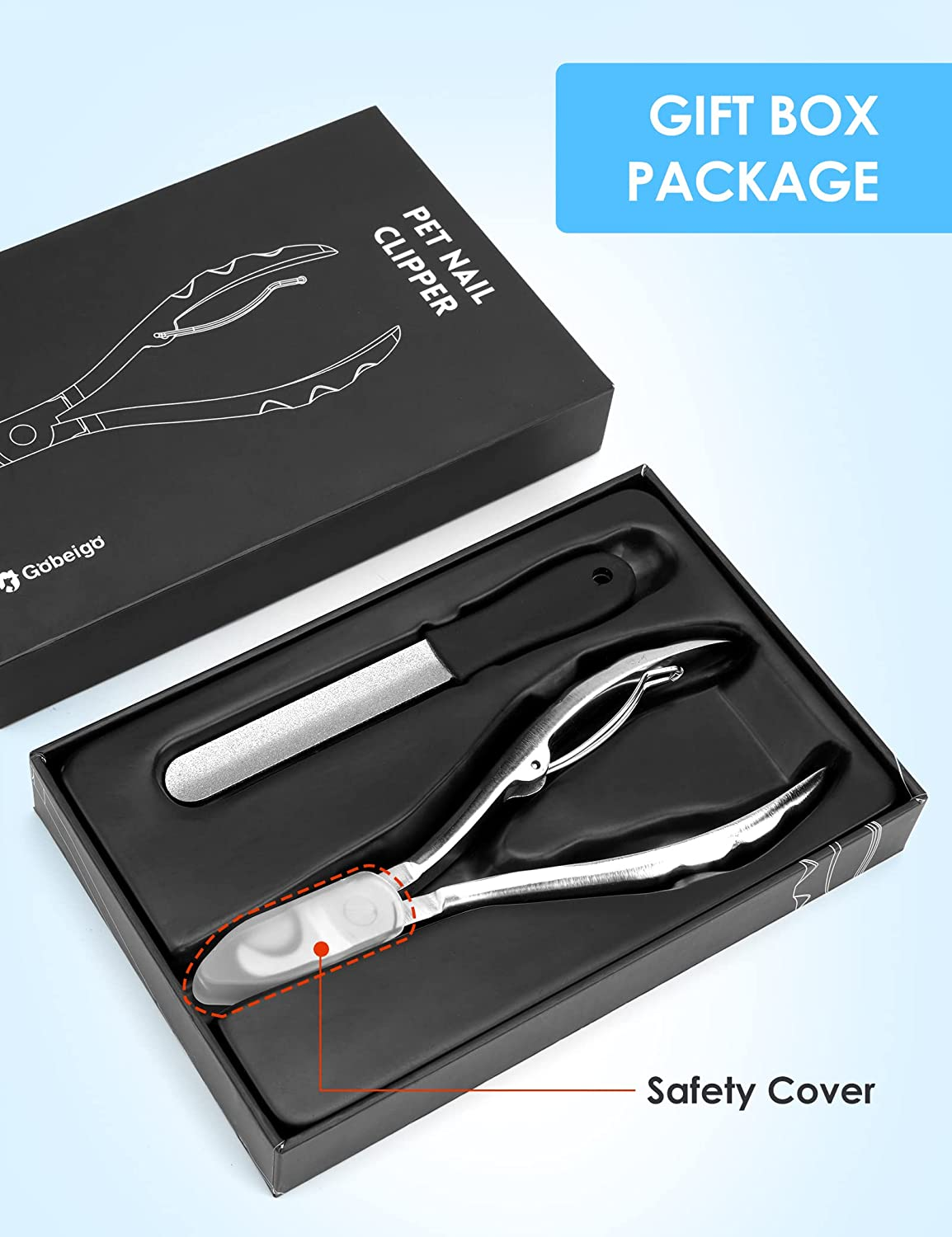 Gobeigo Upgrade Wide Open Dog Nail Clippers for Large Dogs Cut like Butter, Heavy Duty Dog Nail Trimmer Full Metal Razor Sharp Professional for All Dogs Cats with Thick Toenail image number 3