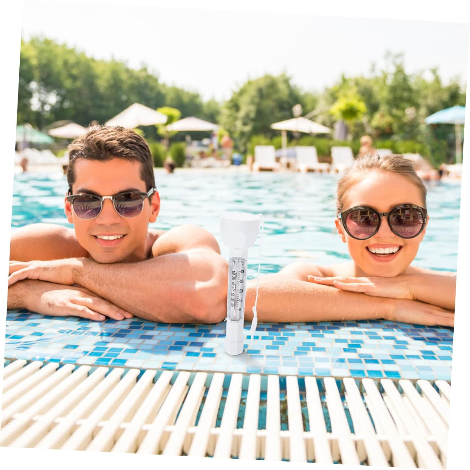 Ibasenice Floating Pool Water Thermometer with Celsius and Fahrenheit Display Accurate Temperature Measuring Gauge for Swimming Pools Spas Hot Tubs Baths and Ponds Convenient Floating Design image number 3