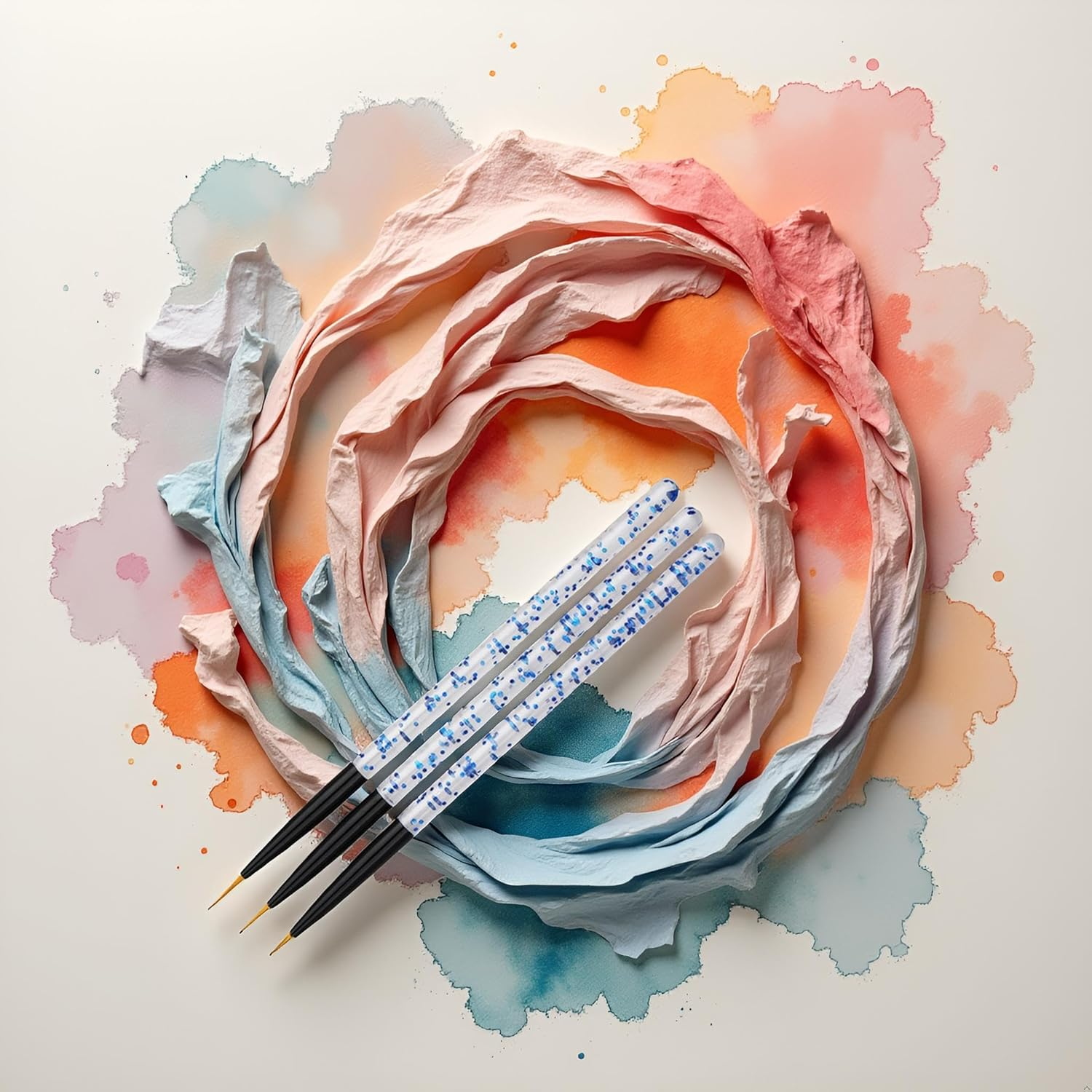 3 Pcs Blue Nail Art Liner Brushes Nail Art Supplies UV Gel Painting Acrylic Nail Art Brushes for Home Salon Valentine'S Day/Mother'S Day/Anniversary/Wedding/Party/Graduation/Birthday Gifts image number 2