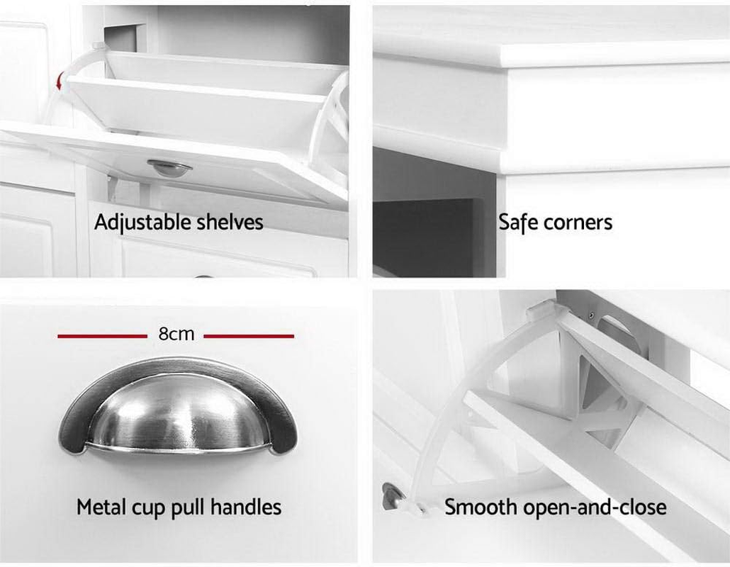 Artiss Shoe Cabinet Shoes Storage Rack Organiser White Shelf Cupboard 24 Pairs Organizer Footwear Display Stand Closet Holder Unit Solution Furniture System Space Capacity Design Convenience image number 2