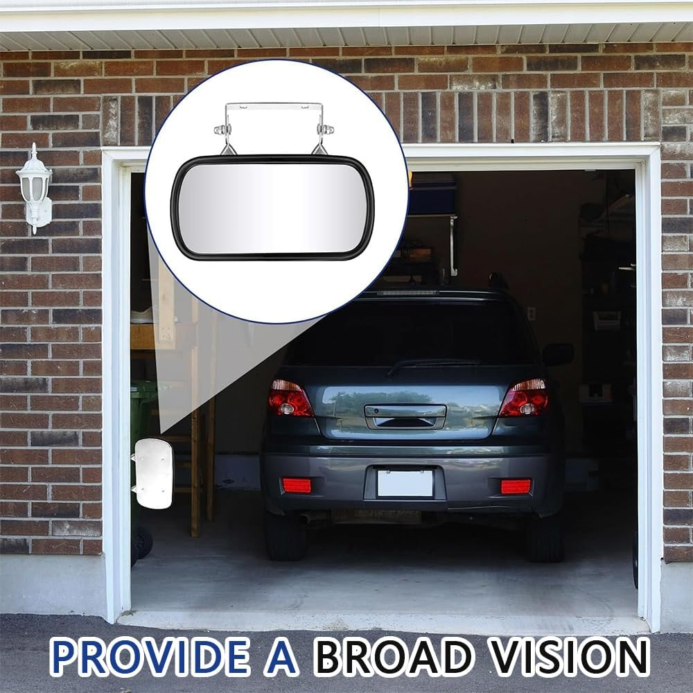 2 Piece Stainless Steel Rectangular Convex Mirror with Rectangular U-Bracket Rearview Mirror, Downward View Convex Mirror Assembly for Improved Visibility on Cars, Trucks, Tractors and Forklifts image number 2