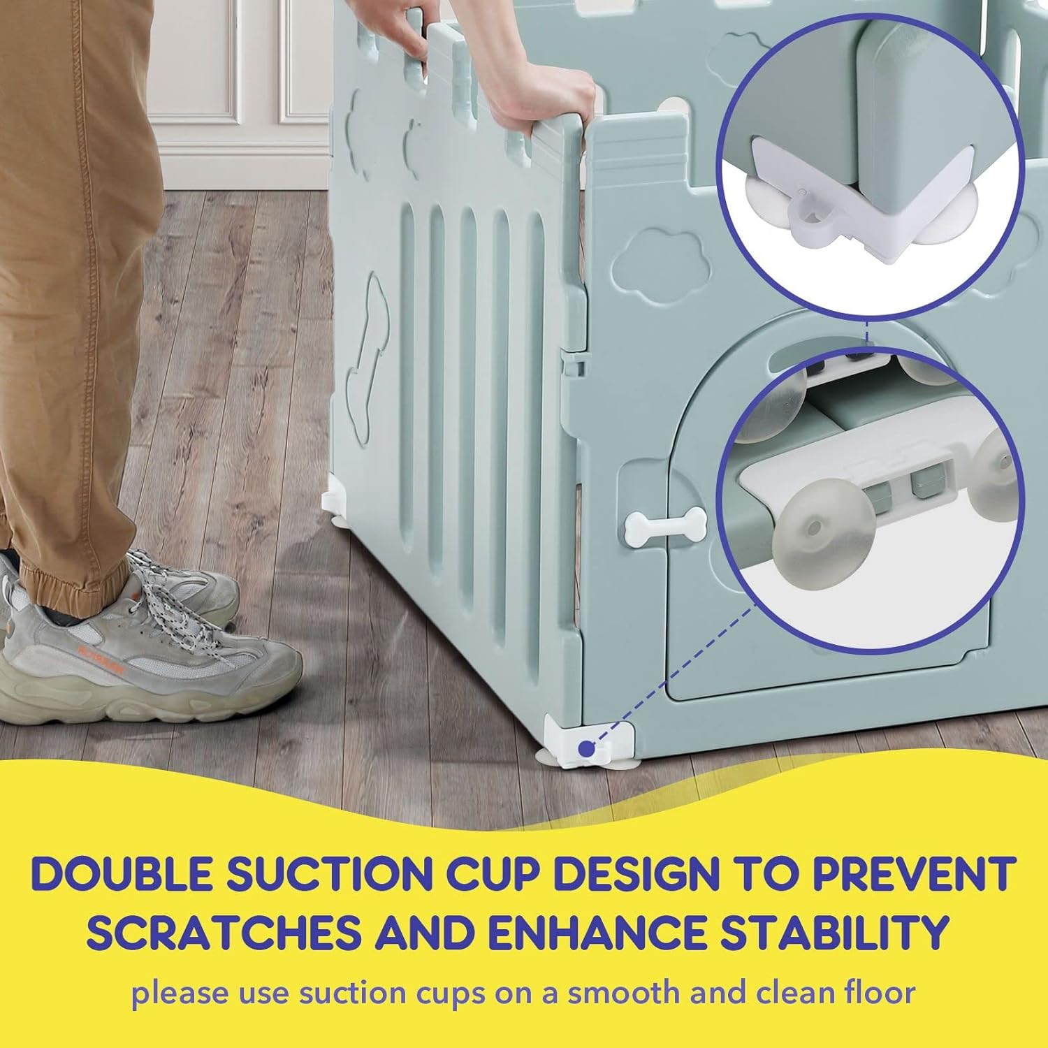 Pet Scene 2In1 Pet Kennel Fence Cage Dog Cat Enclosure Playpen Crate Safety Gate Pet Whelping Box Barrier Puppy Kitten Furniture 8 Panels,Size:235X78X60Cm image number 4