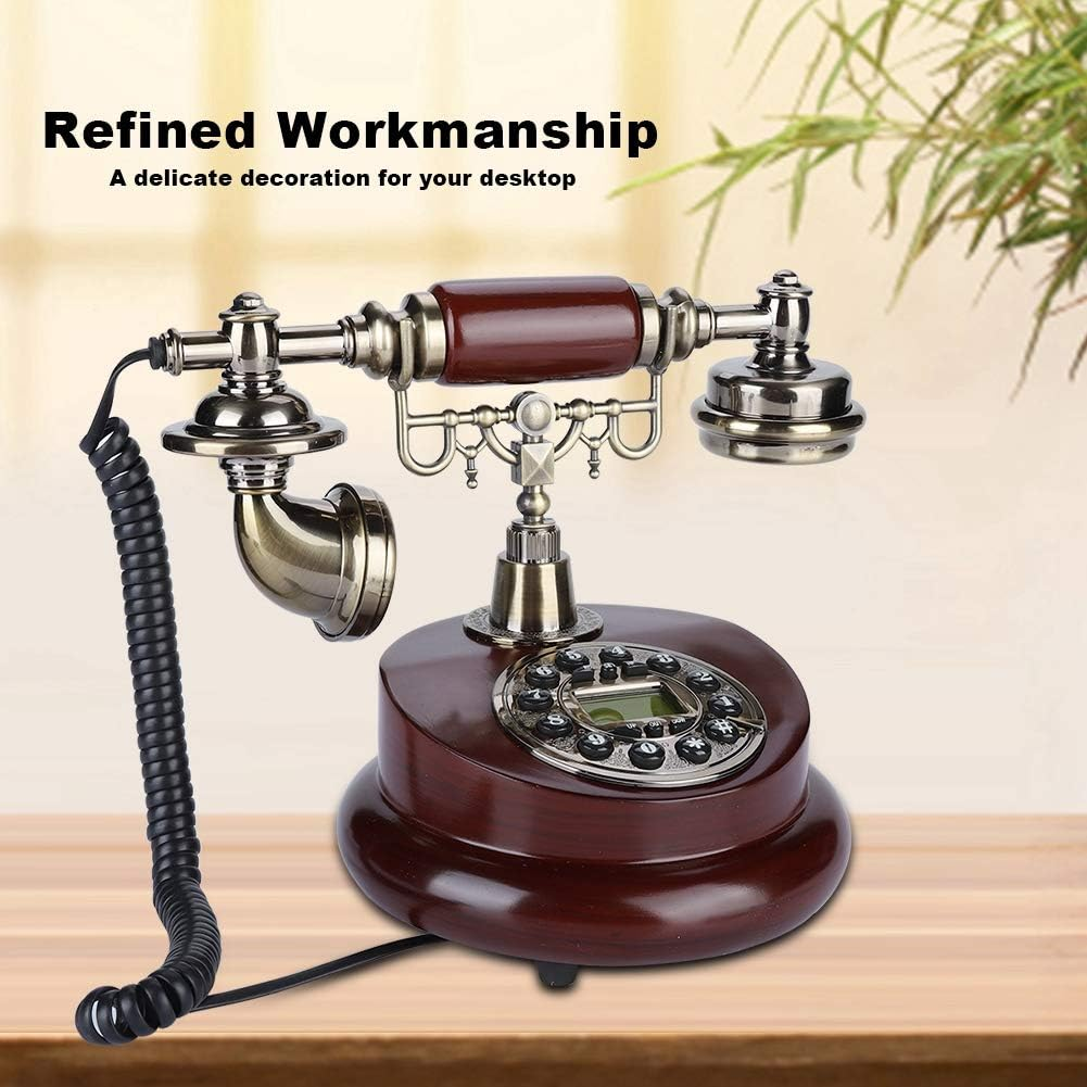 Antique Telephone, Retro Rotary Landline Phone Vintage Rotary Phone Retro Style Telephone Vintage Phone for Home Cafe Library Office Desk Decoration