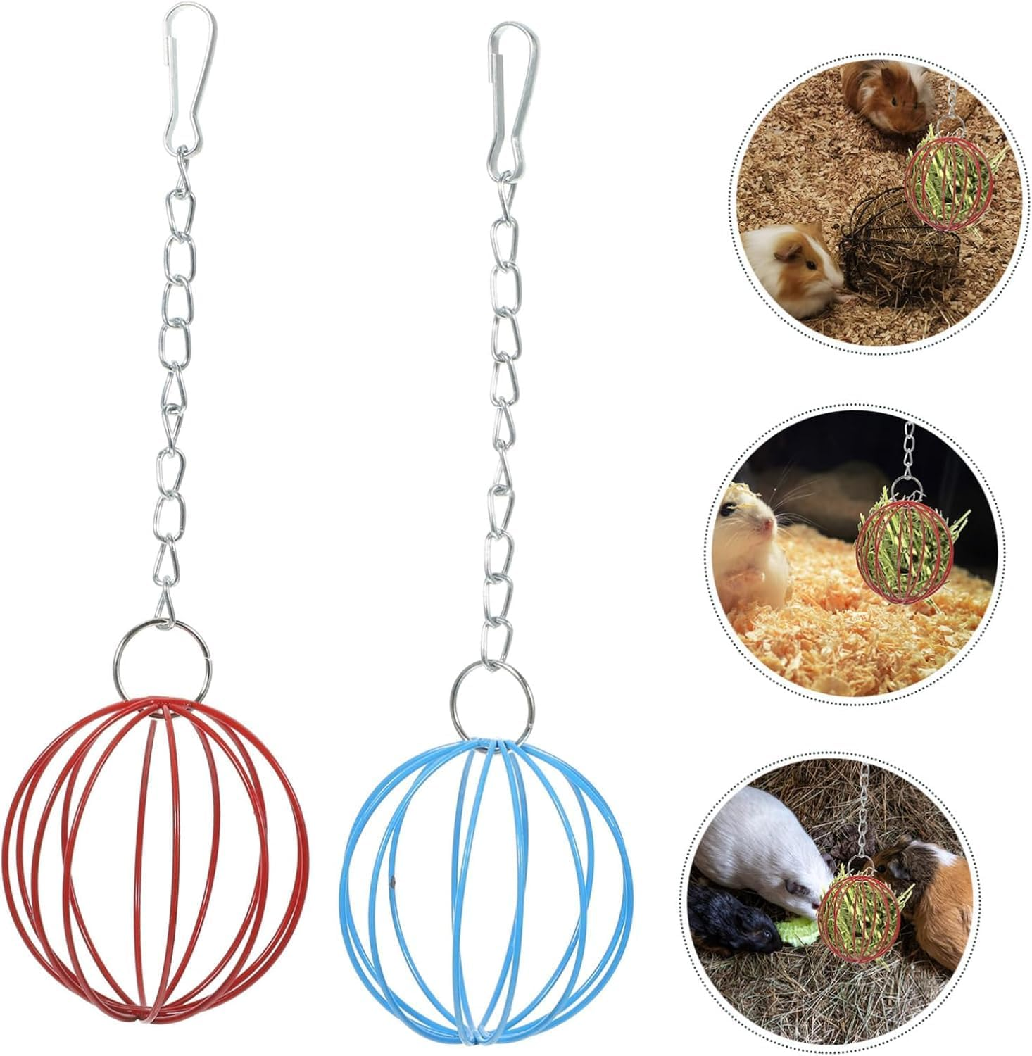 Stainless Steel Rabbit Hay Feeder Ball, 2-Pack, 6Cm, 6Cl, Interactive Toy, Portion Control image number 1