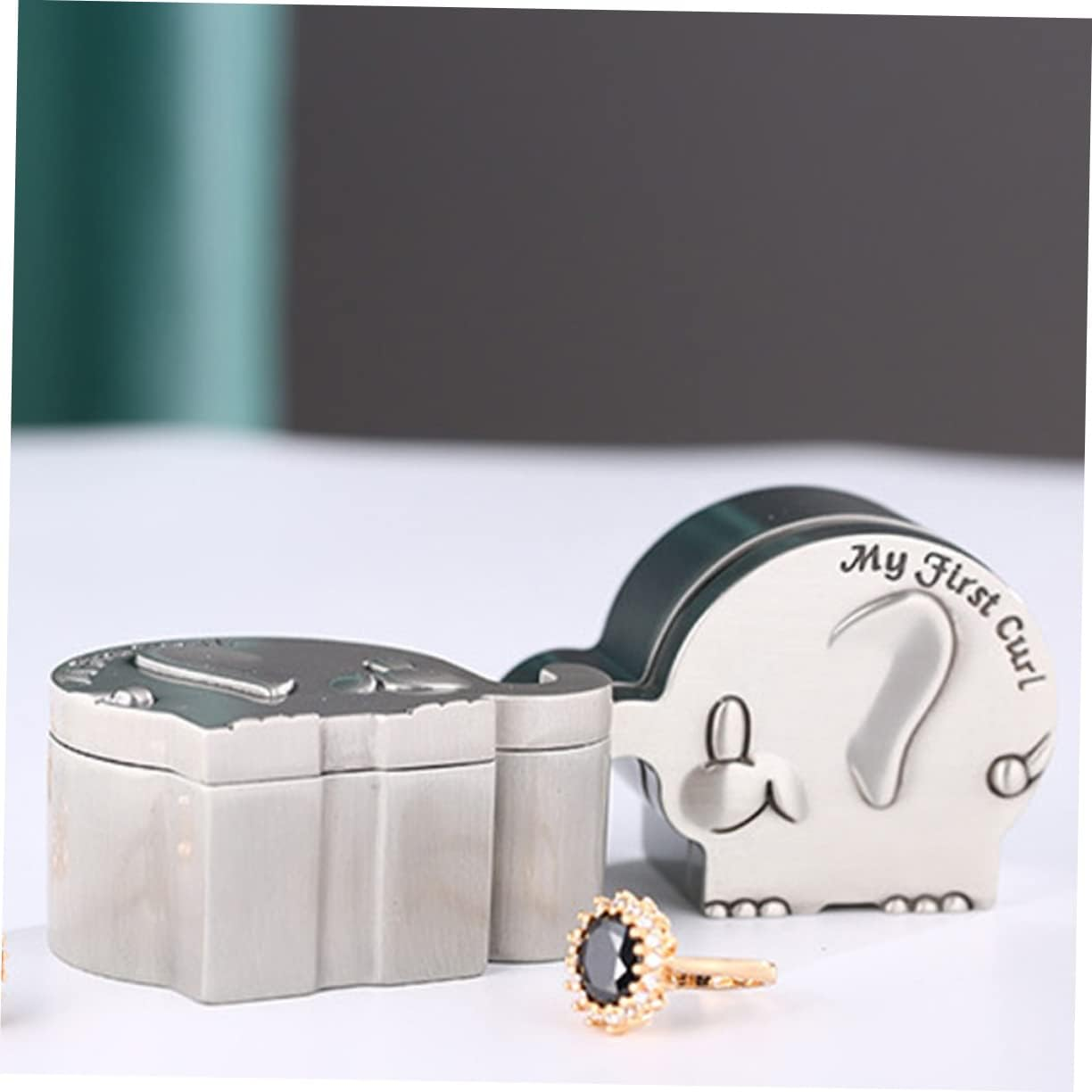 Fetal Hair Collection Box Metal Small Teeth Keepsake Box Silver for Newborn Shower image number 1