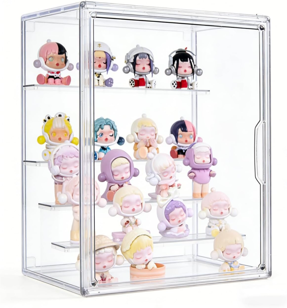 Powerful Acrylic Display Case for Collectibles, 5-Layer Stackable Clear Acrylic Box with Magnetic Movable Panels for  Pop Figure Toys Storage (36X27X22Cm) image number 1