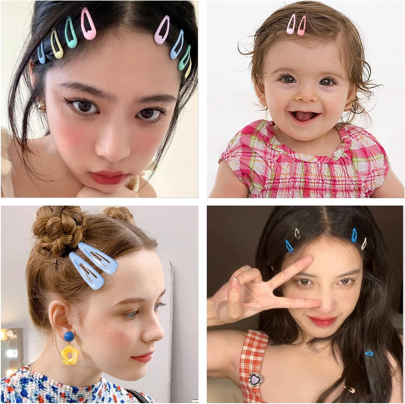 Colorful Small Metal Snap Hair Clips, 30Pcs Cute Candy Color Hair Barrettes Hair Clips Hairpins,Candy Color Snap Hair Barrettes Non-Slip Small Hairpin with Box for Toddlers Girls