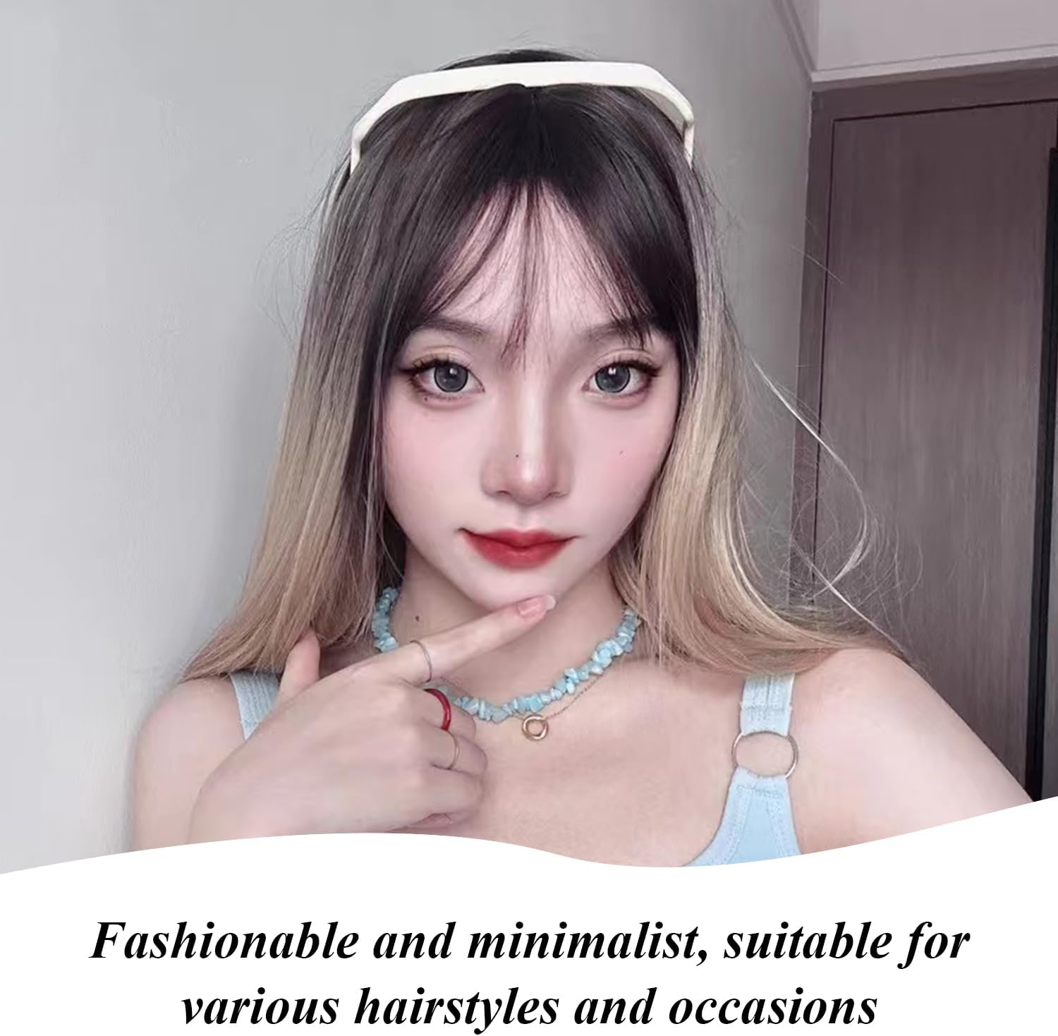 Pack of 5 Plastic Square Headbands, Creative and Personalised Sunglasses Headband, Simple and Fashionable Headband for Women, Hairstyle Decoration, Suitable for Thick and Thick Curls image number 5