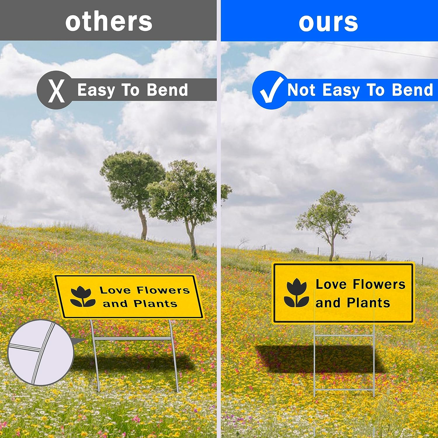 25 Pack Yard Sign Stakes Metal，Yard Stakes for Signs 16.5X7 Inches, Signs Yard Stake for Real Estate Sale Signs,Custom Outdoor Sign image number 2