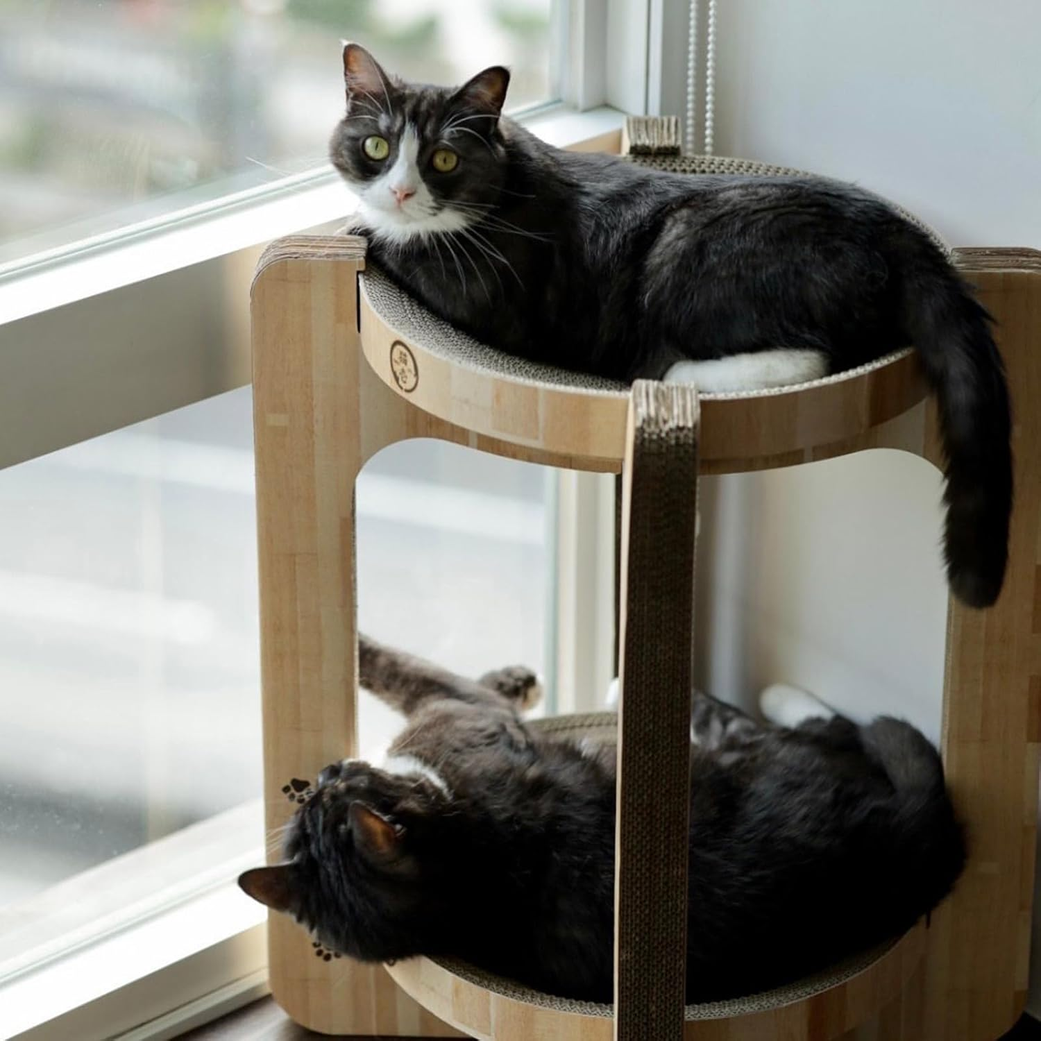 Neko-Ichi Cat Tower Crunchy Bowl Tower (Regular, Light Brown) image number 4