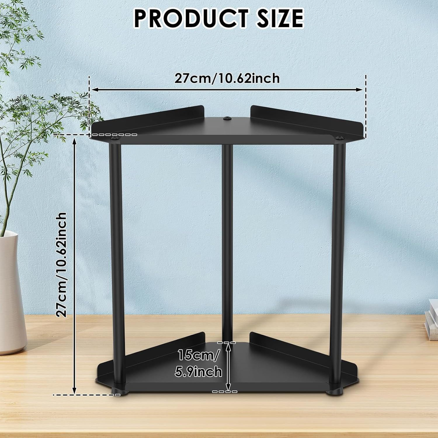 Makeup Organizer, Cosmetic Storage Display Case with 2 Layers Large Capacity Display Case for Vanity Cosmetics Organizer Storage for Bathroom Counter Dresser Brushes Lipsticks Skin Care Beauty (Black)