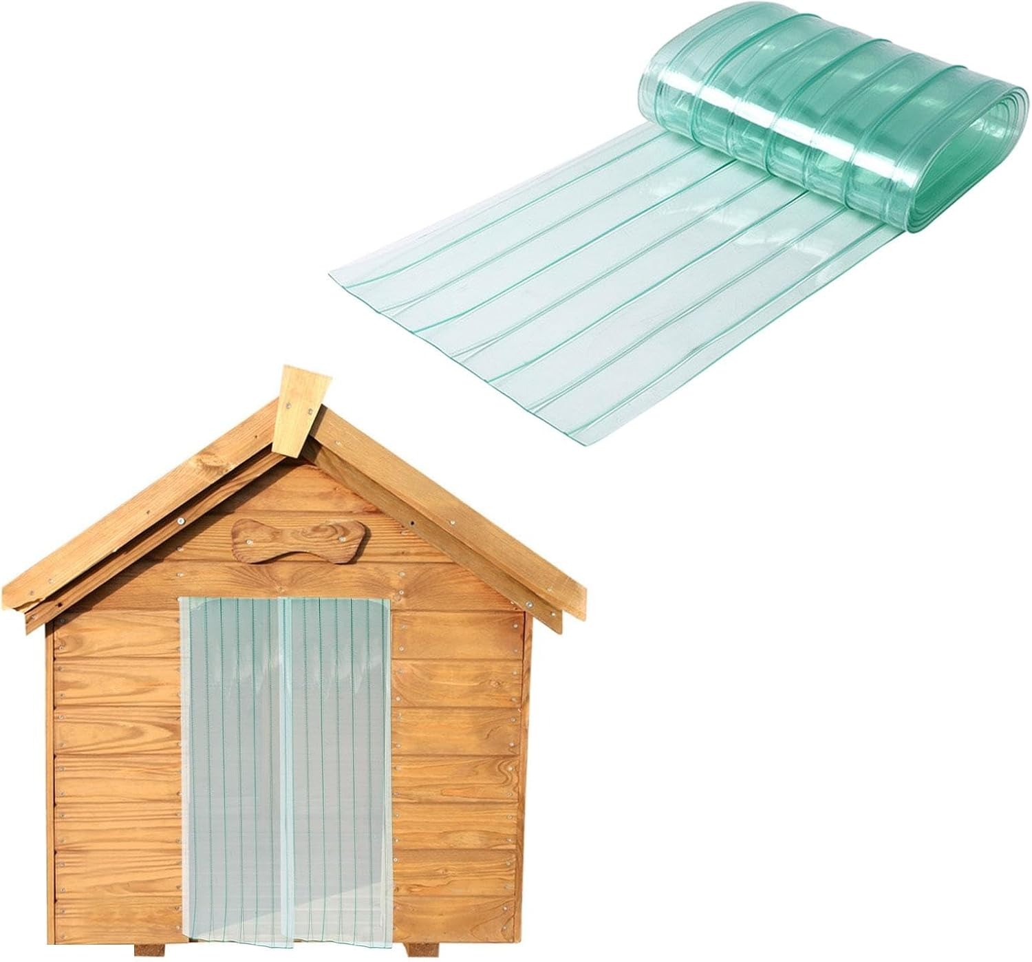 Qianly PVC Door Curtain Dog Door Flap Replacement Kennel Door Windproof Croppable for DIY Dog House Insulation Length 5Ft Door Flaps, Width 19Cm image number 5