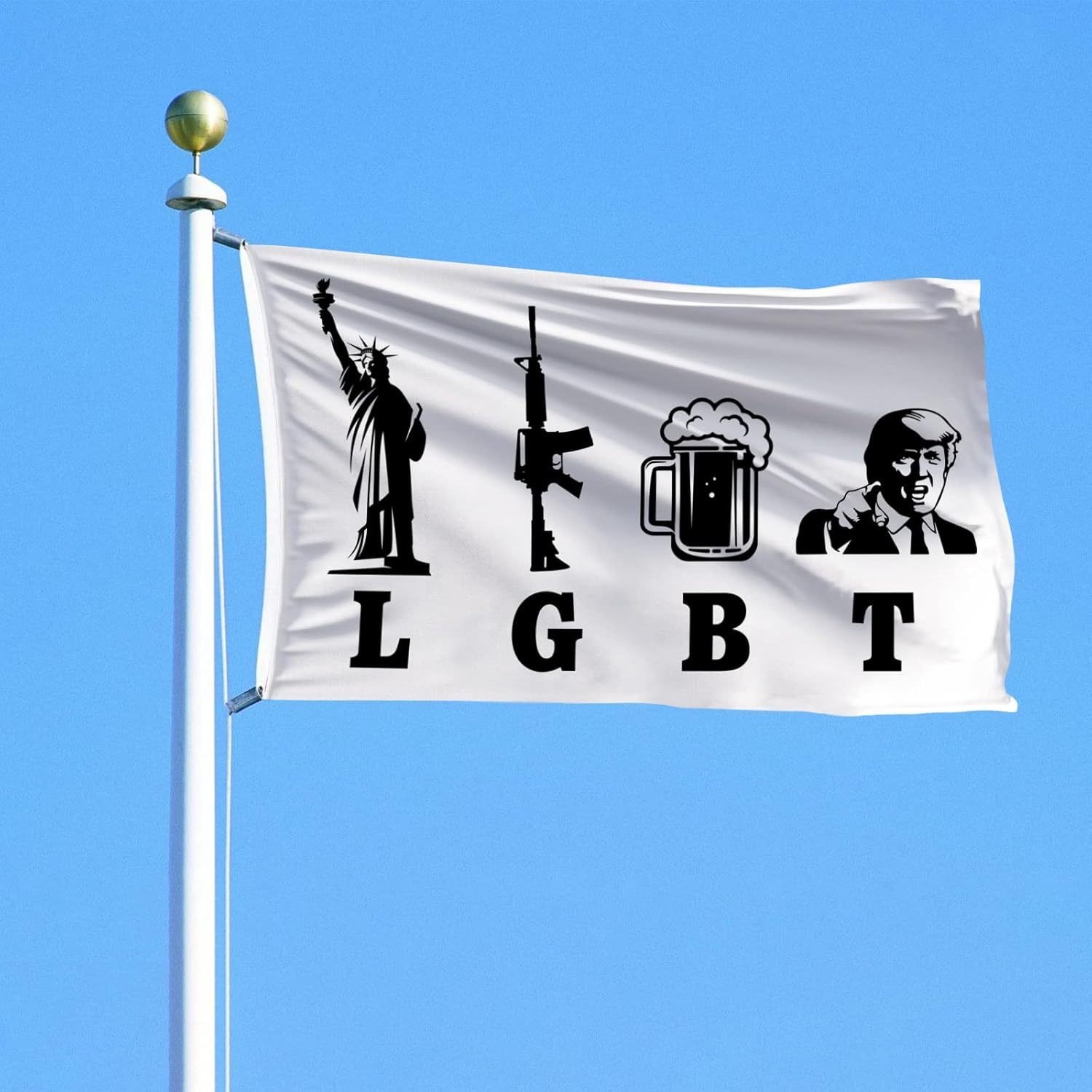 Liberty Guns Beer Trump Flag Trump Make America Great Again Flag Trump Is My President 3X5 Feet Indoor Outdoor Decoration (Trump) image number 2