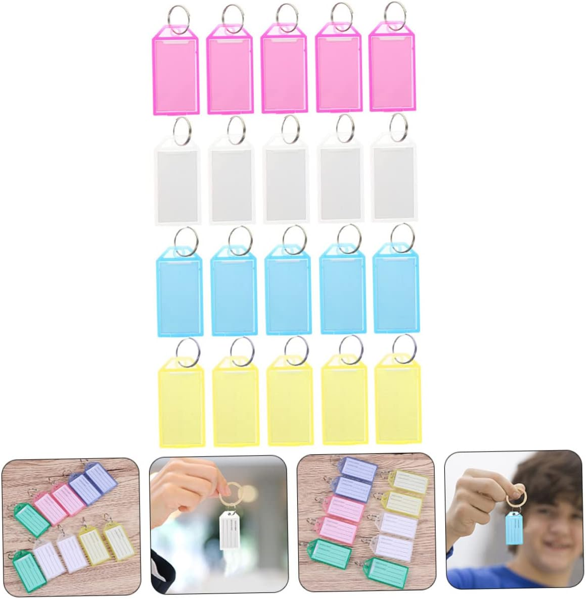 NUOBESTY 40Pcs Keychain Tags Label Tags Multi-Function and Luggage Accessory Use during Travel image number 4