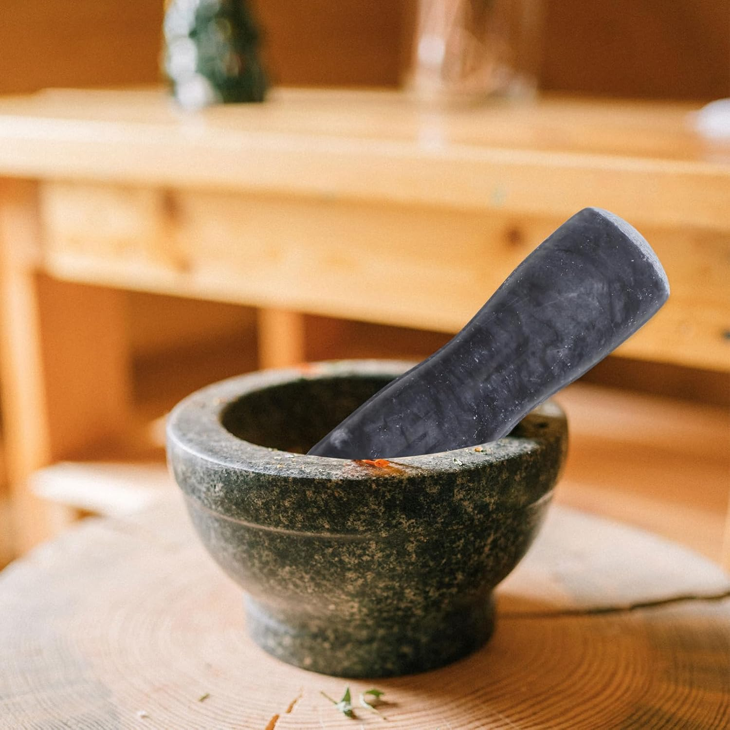 Zerodeko Multi Functional Stone Pestle for Use for Grinding Spices Garlic Ice More Easy to Clean Pestle Tool for Versatile Applications