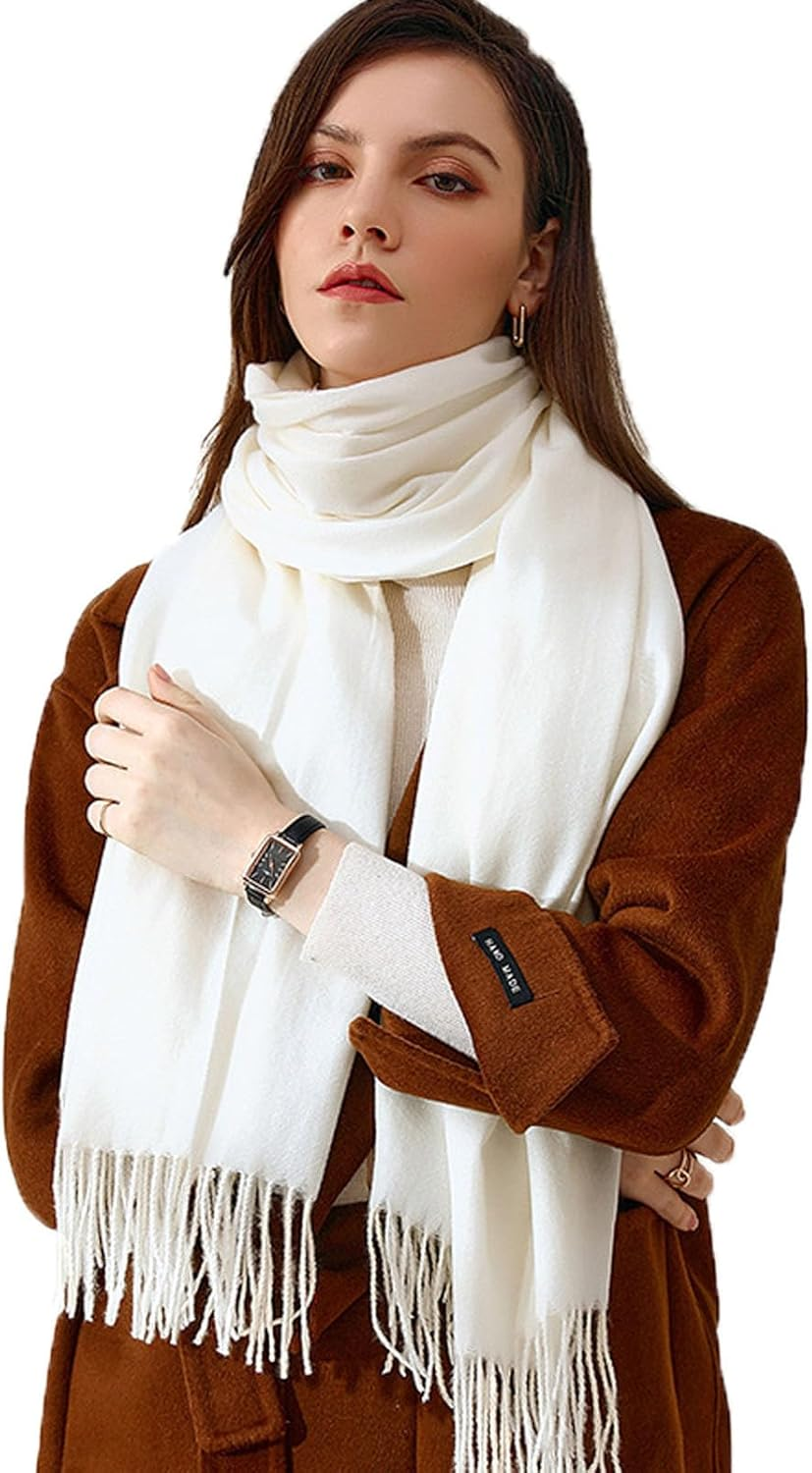 Lopsity Women'S Scarf Pashmina Shawls and Wraps Soft Large Scarves Solid Color for for Evening Dresses Travel Office Winter Wedding