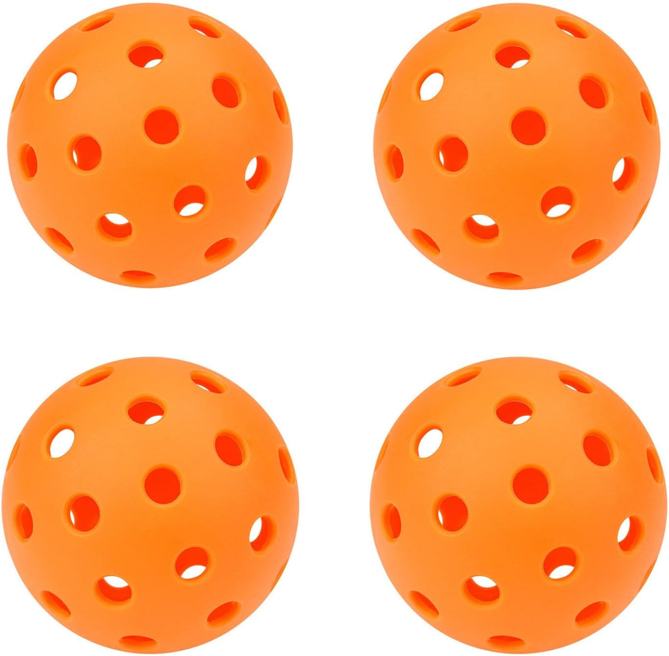 Pickleball Balls 4 Pcs, Plastic 40 Holes Practice Hollow Ball for Indoor Outdoor (74Mm/2.91In), Orange image number 5
