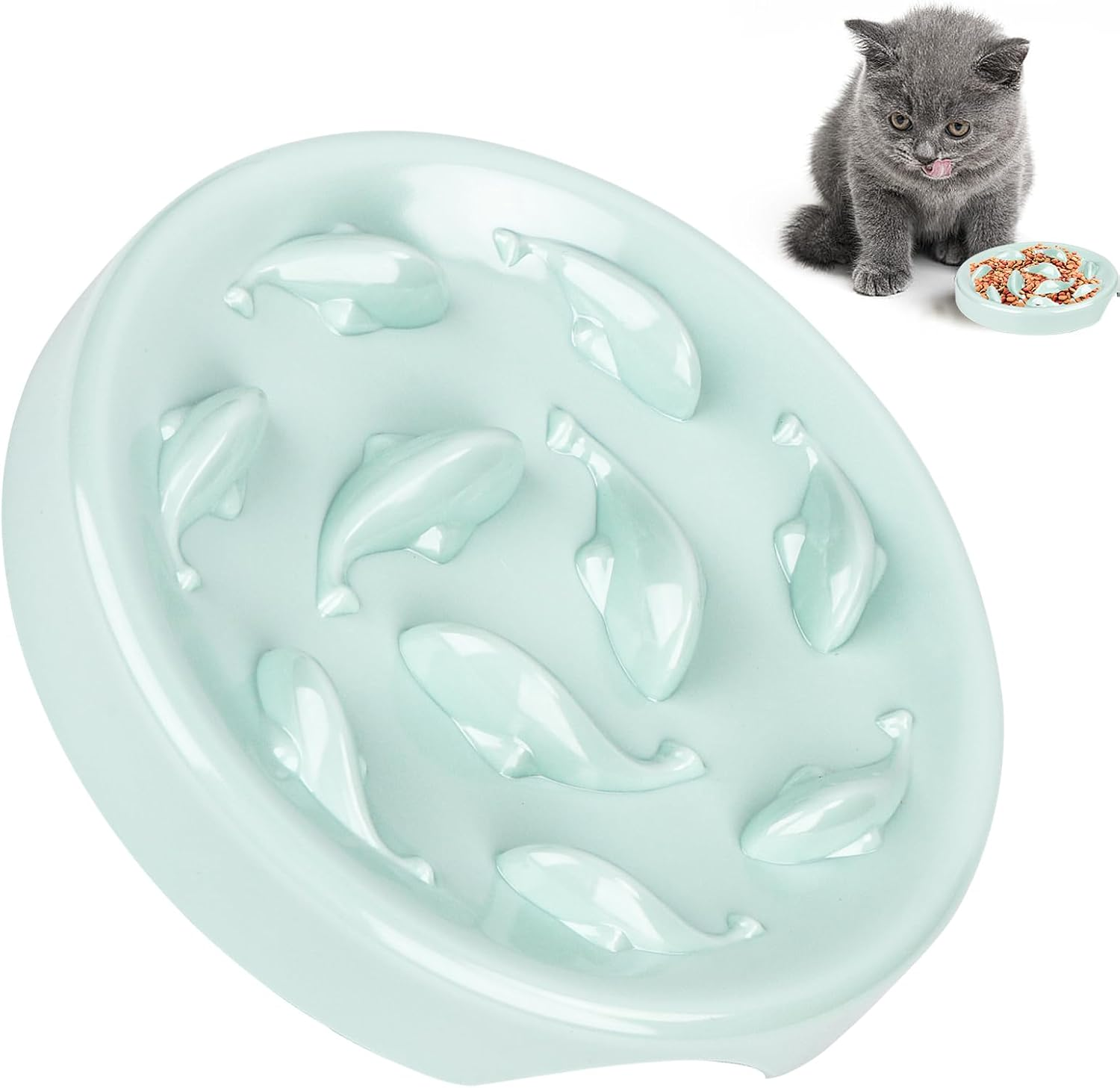 Anti-Sling Bowl, Cats, Anti-Slinging Bowl, Dogs, Anti-Slinging Bowl, Cat Bowl, Non-Slip, Cat Bowl with Labyrinth Design for Extended Feeding Time