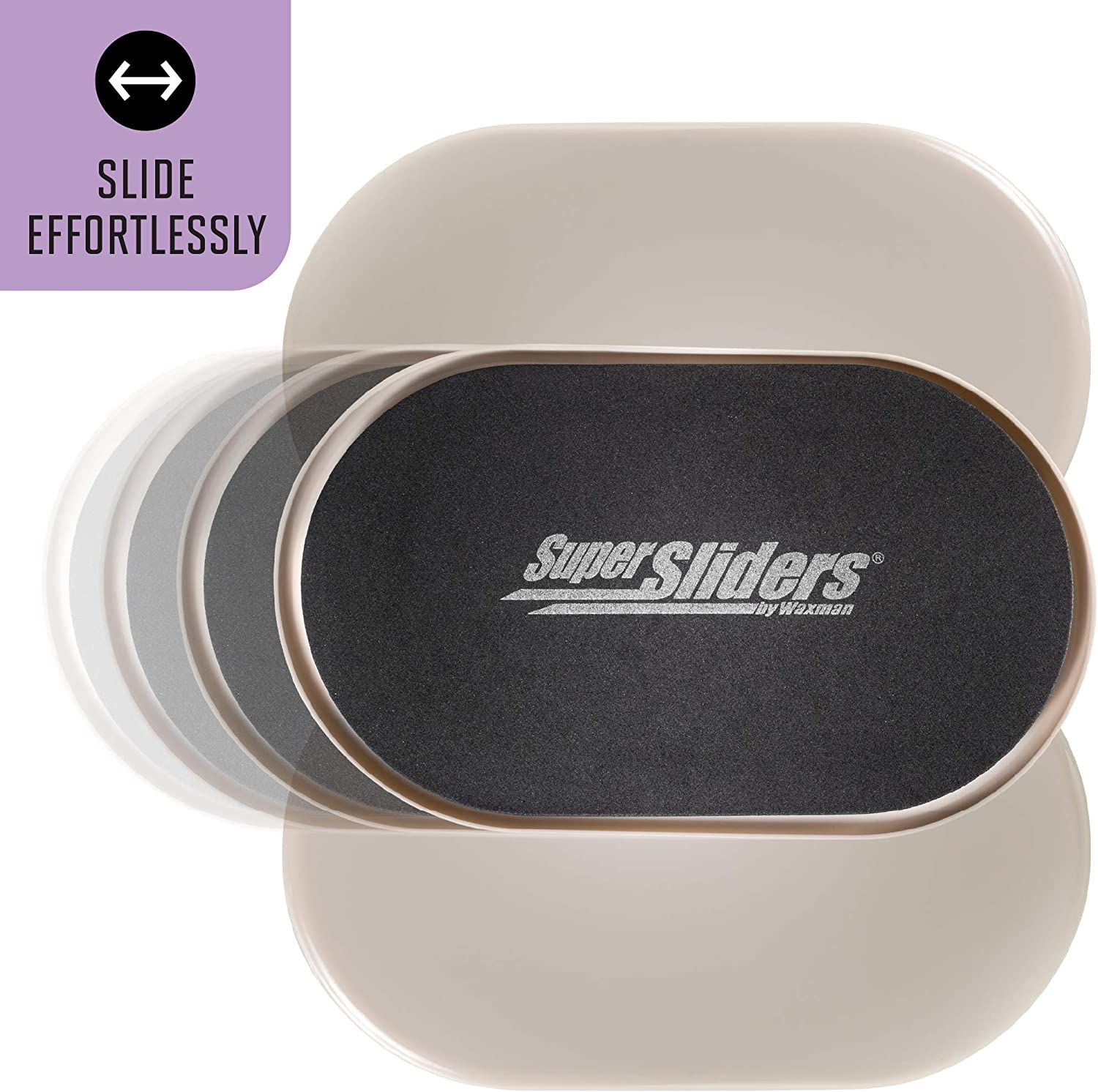Super Sliders 3 1/2" X 6" Oval Reusable Furniture Sliders for Carpet - Effortless Moving and Surface Protection, Beige (8 Pack) image number 6