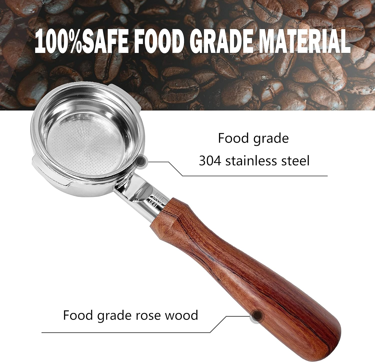 NEOUZA 58Mm Bottomless Portafilter Compatible with Breville BES900XL, BES920XL, BES980XL, BES990BSS Espresso Machine, 304 Stainless Steel Two Ears, Basket, Spoon,Tamper Mat,Brush image number 1