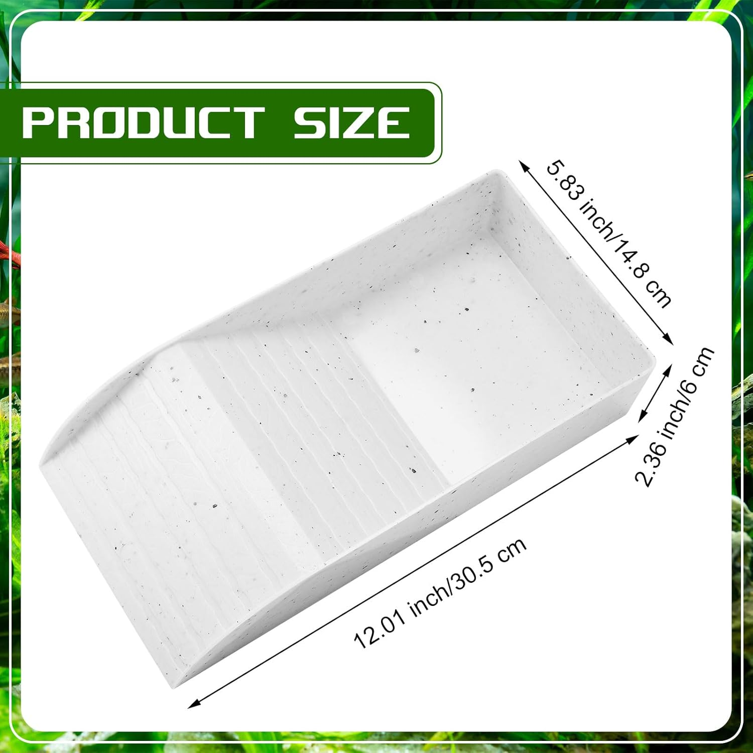 Ziliny Hermit Crab Water Tank with Climbing Ramp Large Reptile Climbing Toy Tortoise Habitat Accessories Turtle Basking Platform Aquarium Pool Supplies for Small and Medium Amphibians, Light Gray - Wood Color image number 4