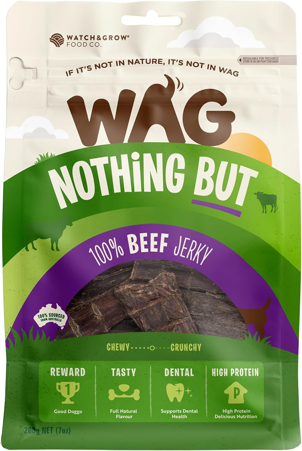 WAG Beef Jerky Dog Treat, 200G image number 3